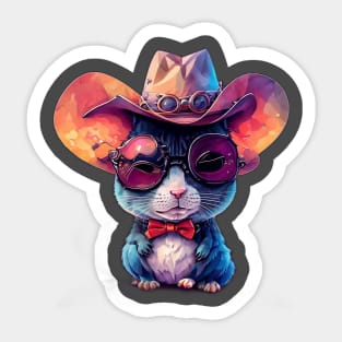 Cartoon Cowboy Mouse Sticker